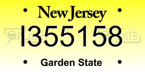 I355158 New Jersey License Plate