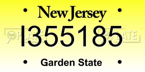 I355185 New Jersey License Plate