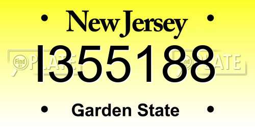 I355188 New Jersey License Plate