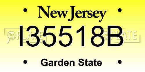 I35518B New Jersey License Plate