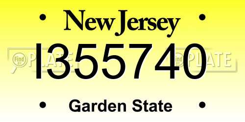 I355740 New Jersey License Plate
