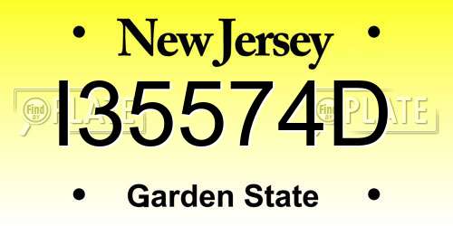 I35574D New Jersey License Plate