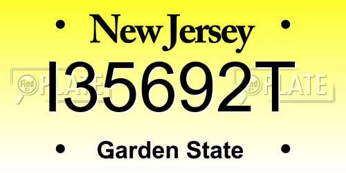 I35692T New Jersey License Plate