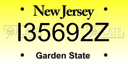 I35692Z New Jersey License Plate