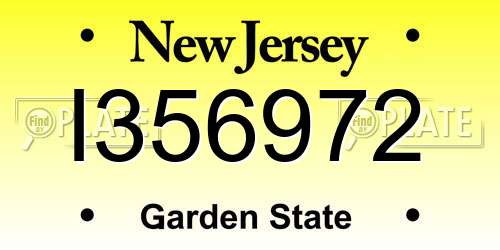 I356972 New Jersey License Plate