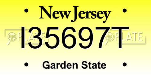 I35697T New Jersey License Plate