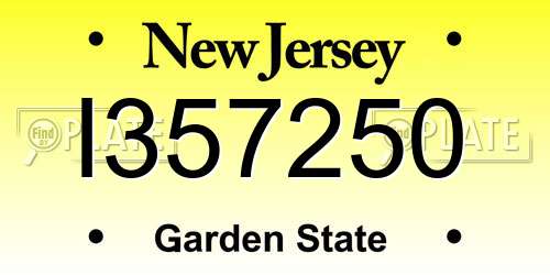 I357250 New Jersey License Plate