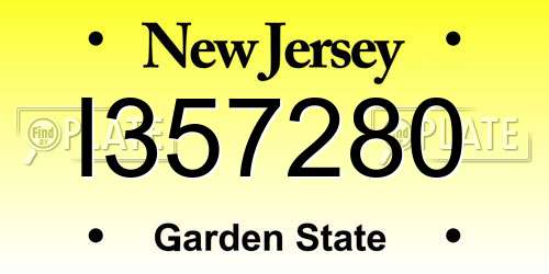 I357280 New Jersey License Plate