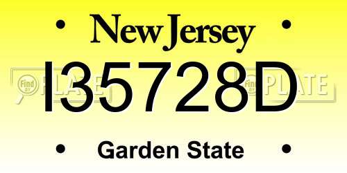 I35728D New Jersey License Plate
