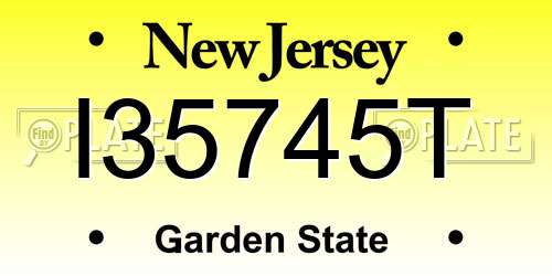I35745T New Jersey License Plate