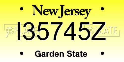 I35745Z New Jersey License Plate