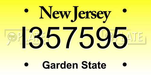 I357595 New Jersey License Plate