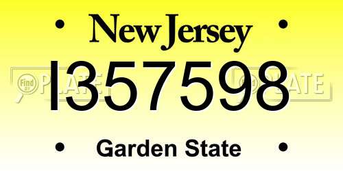 I357598 New Jersey License Plate