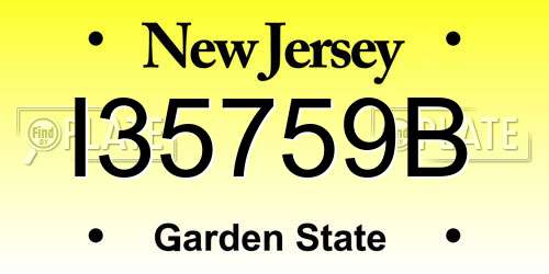 I35759B New Jersey License Plate
