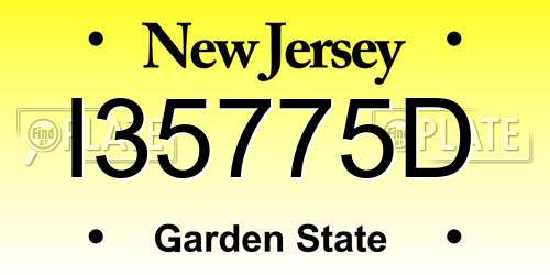 I35775D New Jersey License Plate