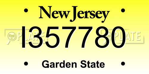 I357780 New Jersey License Plate