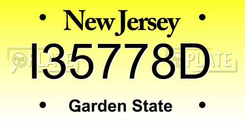 I35778D New Jersey License Plate