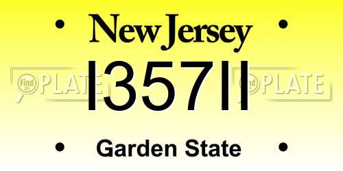 I357II New Jersey License Plate