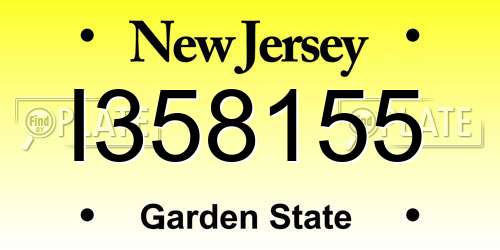 I358155 New Jersey License Plate