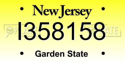 I358158 New Jersey License Plate