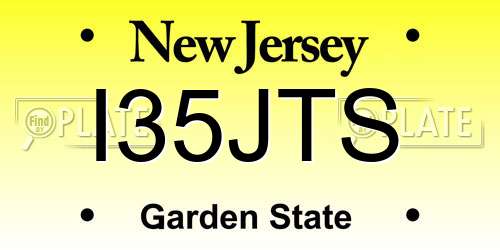 I35JTS New Jersey License Plate