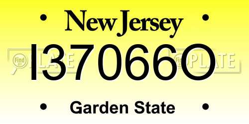 I37066O New Jersey License Plate