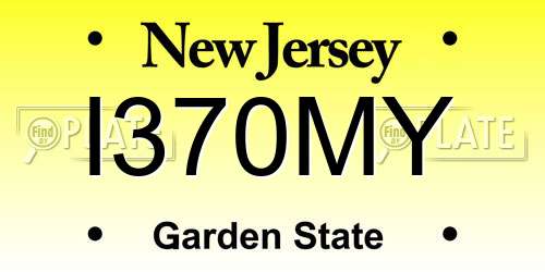 I370MY New Jersey License Plate