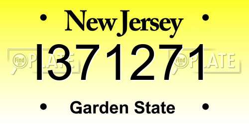 I371271 New Jersey License Plate