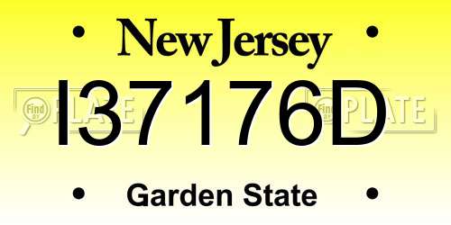 I37176D New Jersey License Plate