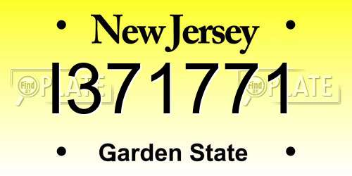 I371771 New Jersey License Plate