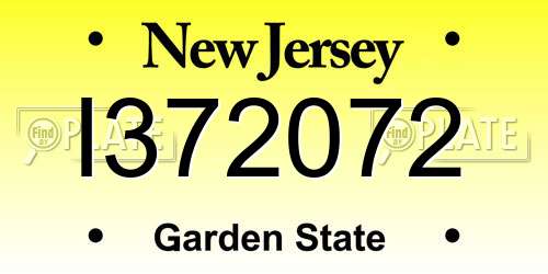 I372072 New Jersey License Plate