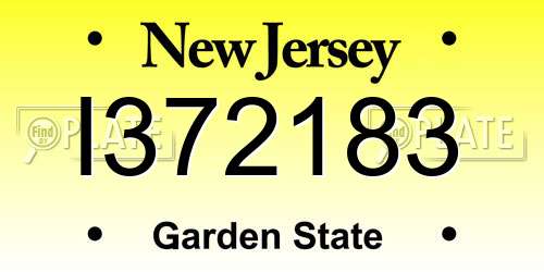 I372183 New Jersey License Plate