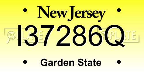 I37286Q New Jersey License Plate