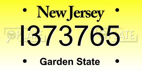 I373765 New Jersey License Plate
