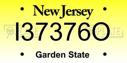 I37376O New Jersey License Plate