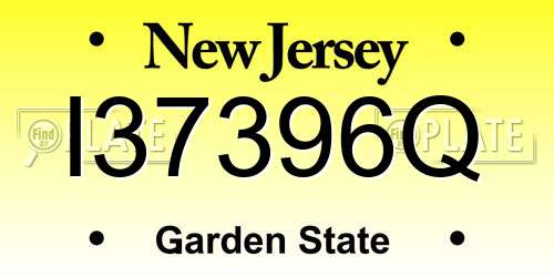I37396Q New Jersey License Plate