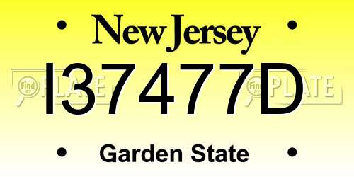 I37477D New Jersey License Plate