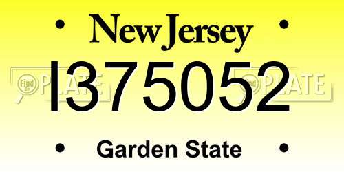 I375052 New Jersey License Plate