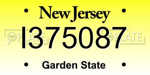 I375087 New Jersey License Plate