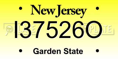 I37526O New Jersey License Plate