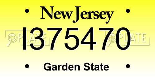 I375470 New Jersey License Plate