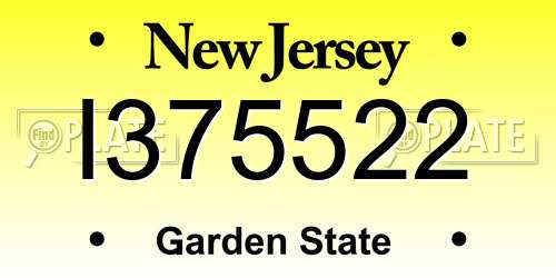 I375522 New Jersey License Plate