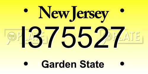I375527 New Jersey License Plate