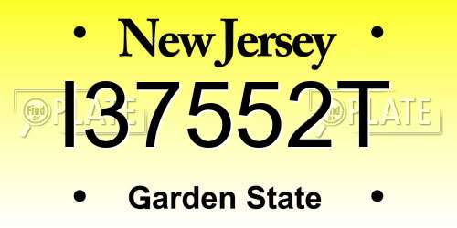 I37552T New Jersey License Plate