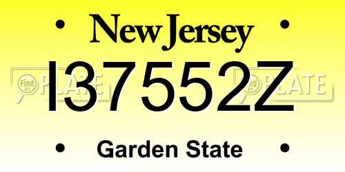 I37552Z New Jersey License Plate