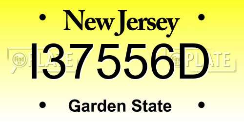 I37556D New Jersey License Plate