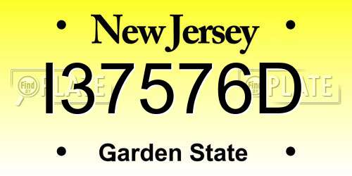 I37576D New Jersey License Plate