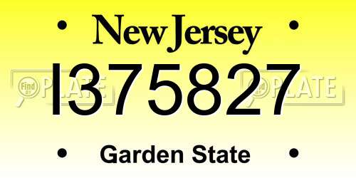 I375827 New Jersey License Plate