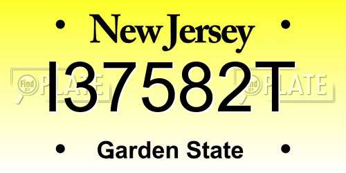 I37582T New Jersey License Plate