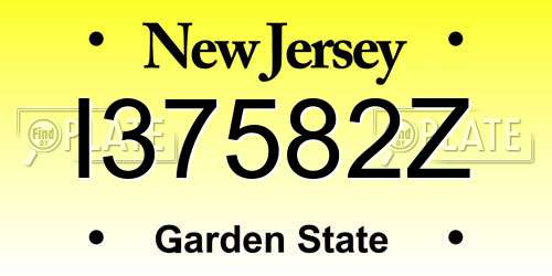 I37582Z New Jersey License Plate